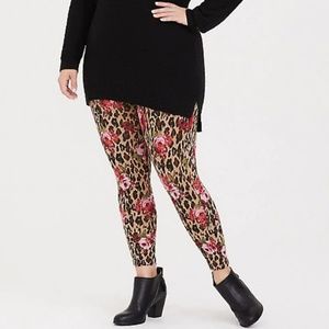 Leopard Floral Knit Legging